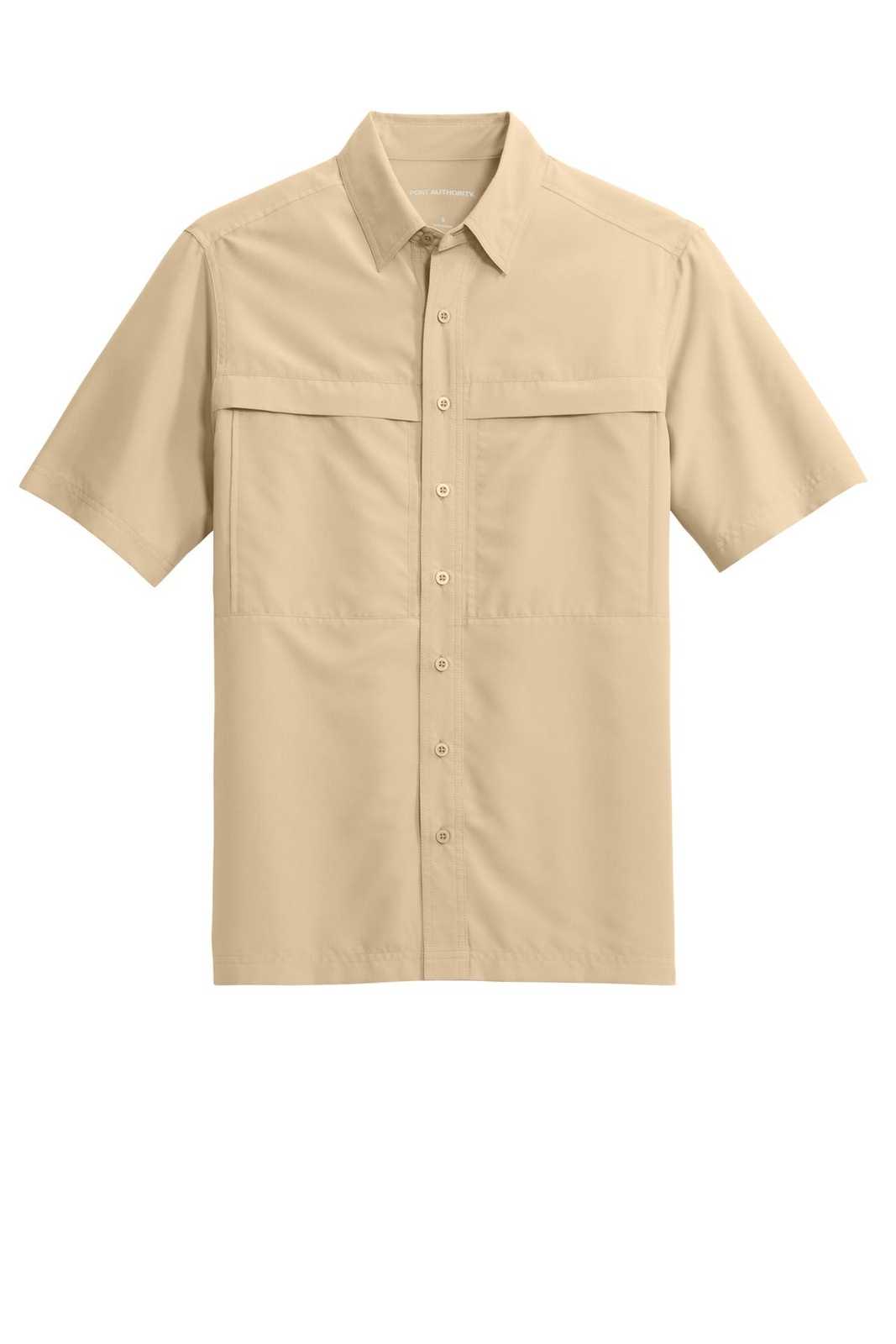 Port Authority W961 Short Sleeve UV Daybreak Shirt - Oat - HIT a Double - 2