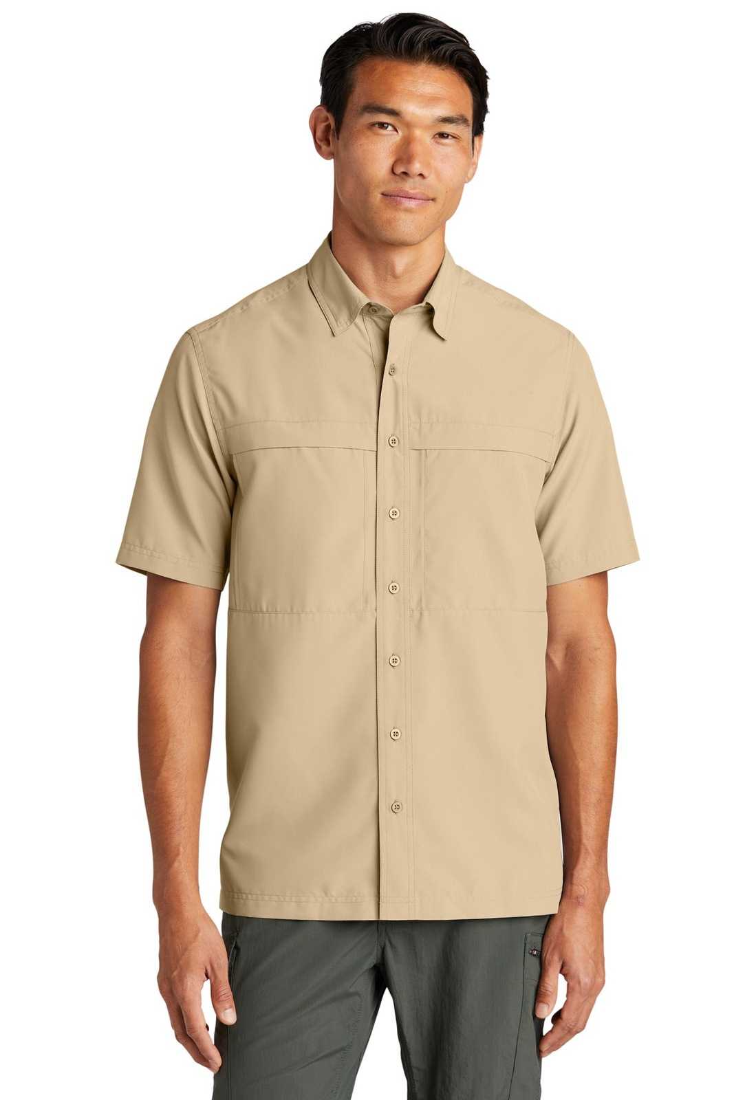 Port Authority W961 Short Sleeve UV Daybreak Shirt - Oat - HIT a Double - 1