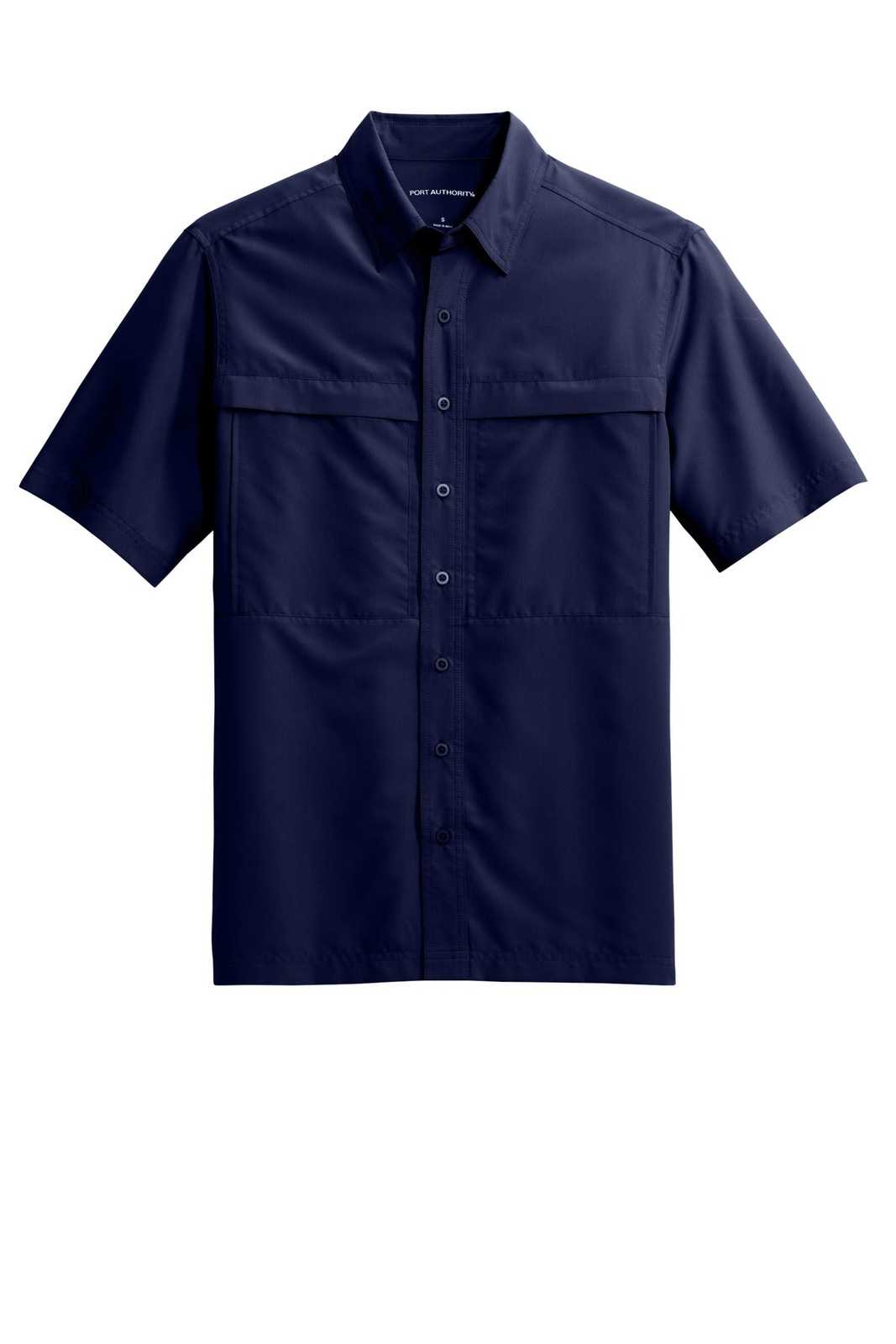 Port Authority W961 Short Sleeve UV Daybreak Shirt - True Navy - HIT a Double - 2
