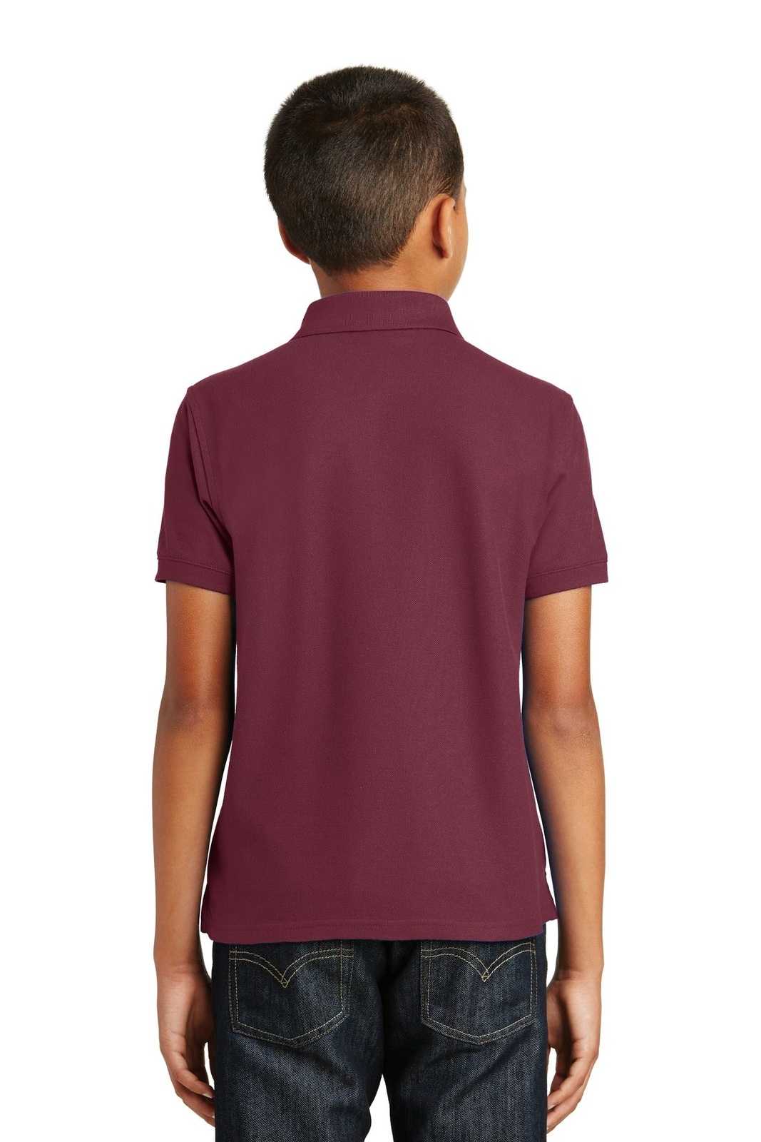 Port Authority Y100 Youth Core Classic Pique Polo - Burgundy - HIT a Double - 2