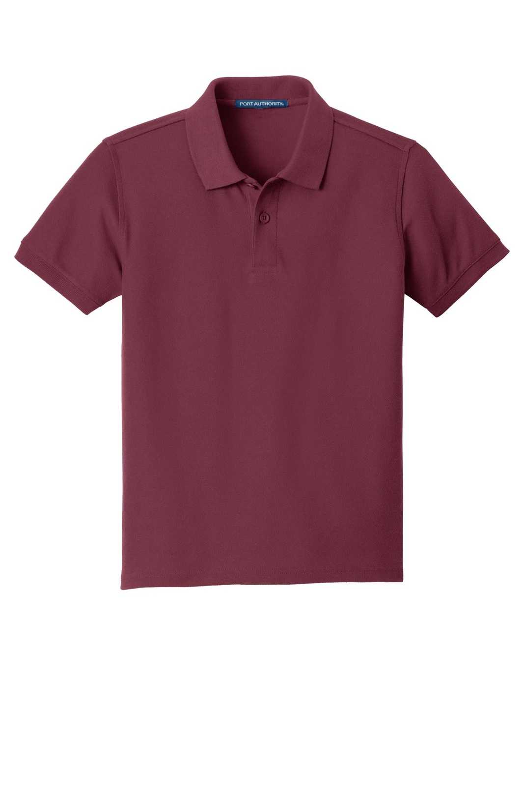 Port Authority Y100 Youth Core Classic Pique Polo - Burgundy - HIT a Double - 5