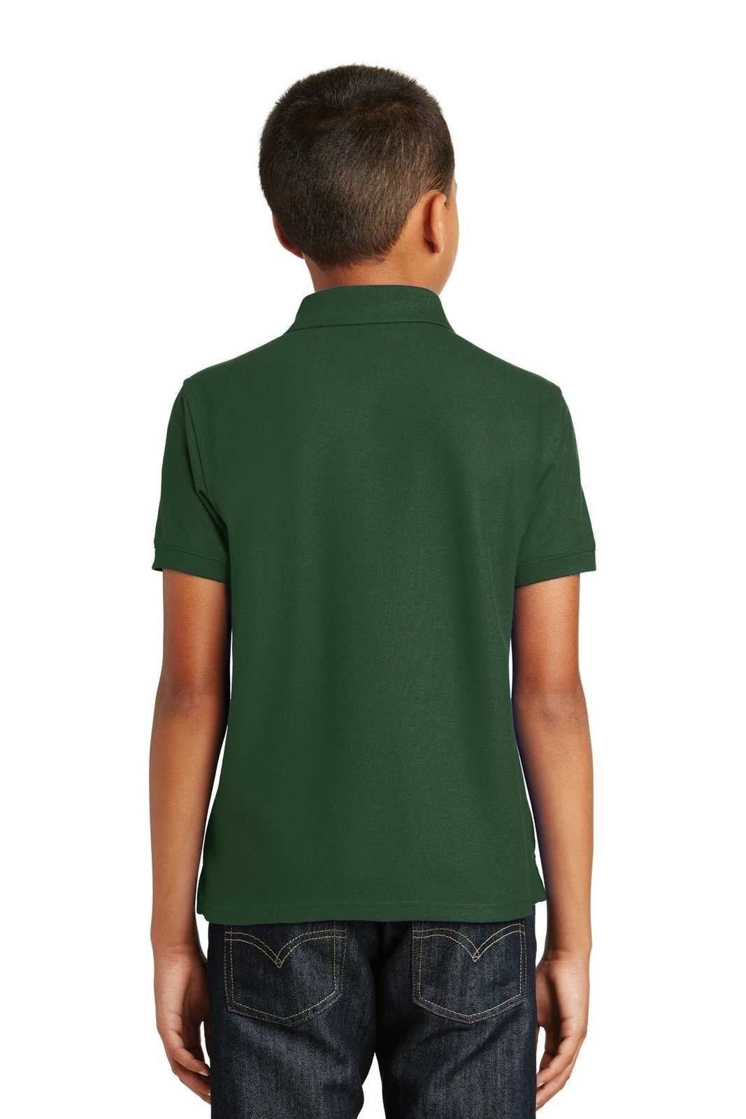 Port Authority Y100 Youth Core Classic Pique Polo - Deep Forest Green - HIT a Double - 2