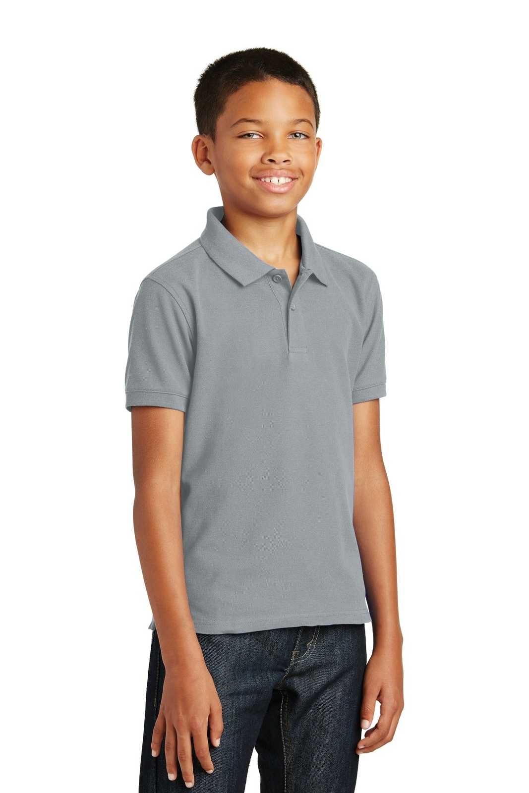 Port Authority Y100 Youth Core Classic Pique Polo - Gusty Gray - HIT a Double - 4