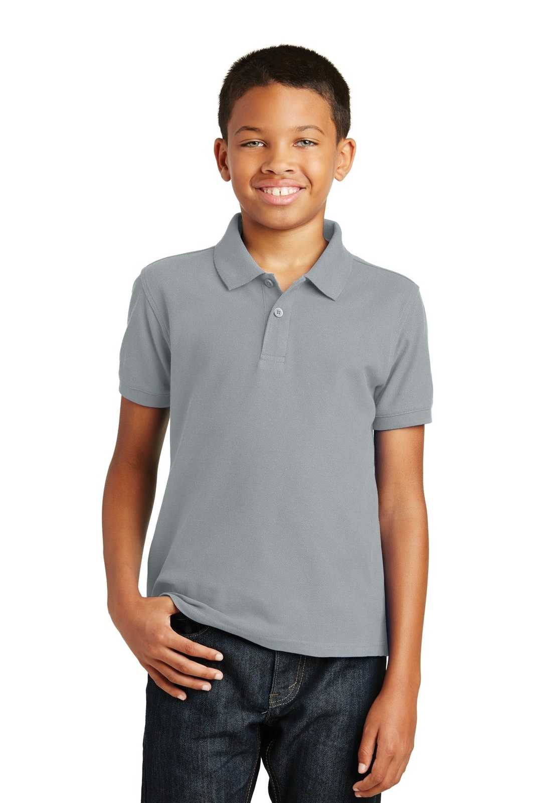 Port Authority Y100 Youth Core Classic Pique Polo - Gusty Gray - HIT a Double - 1