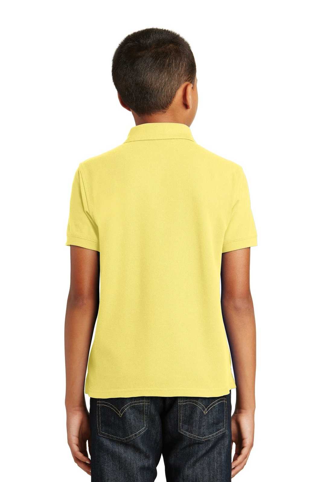 Port Authority Y100 Youth Core Classic Pique Polo - Lemon Drop Yellow - HIT a Double - 2