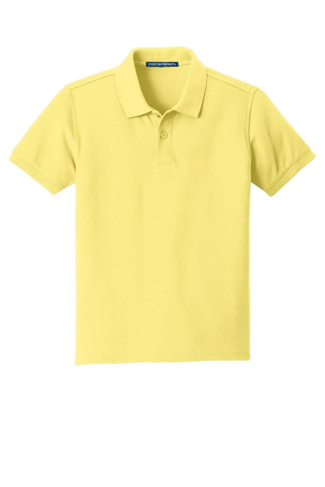 Port Authority Y100 Youth Core Classic Pique Polo - Lemon Drop Yellow - HIT a Double - 5