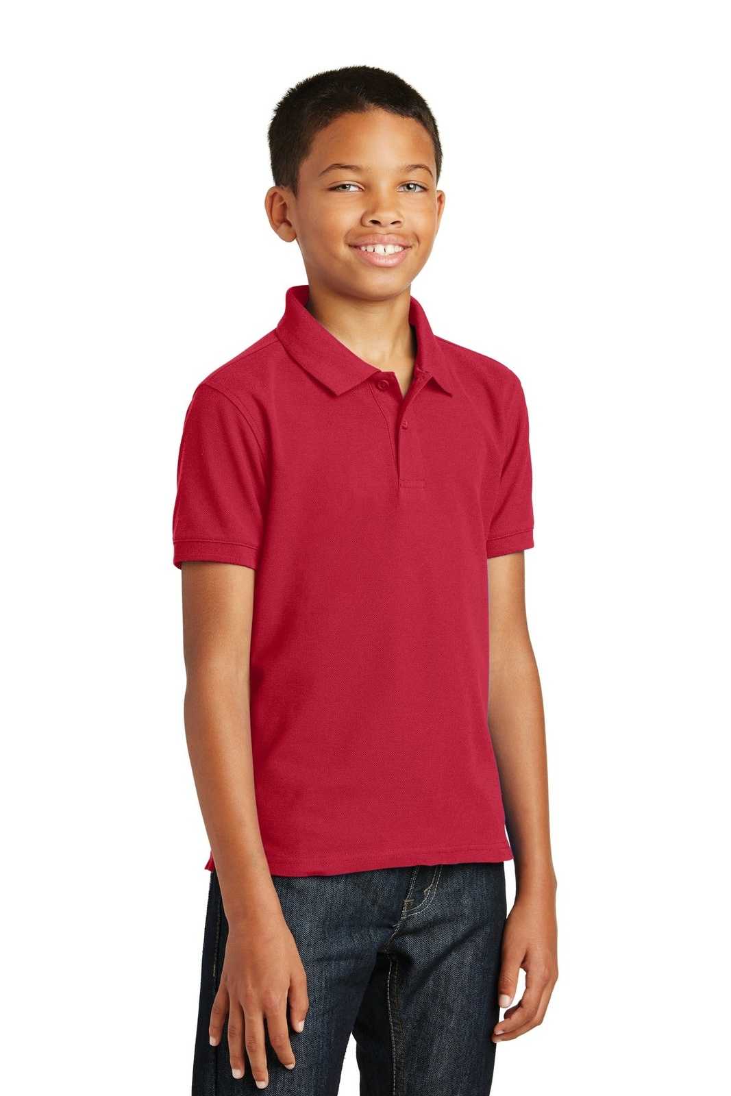 Port Authority Y100 Youth Core Classic Pique Polo - Rich Red - HIT a Double - 4