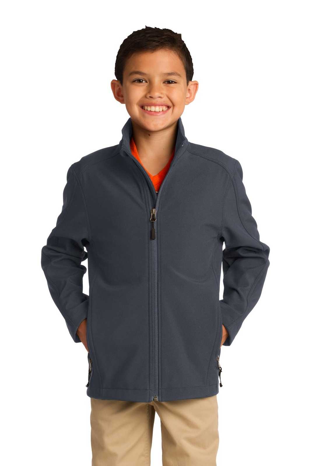 Port Authority Y317 Youth Core Soft Shell Jacket - Battleship Gray - HIT a Double - 1