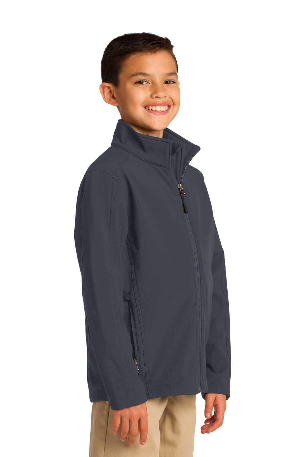 Port Authority Y317 Youth Core Soft Shell Jacket - Battleship Gray - HIT a Double - 4