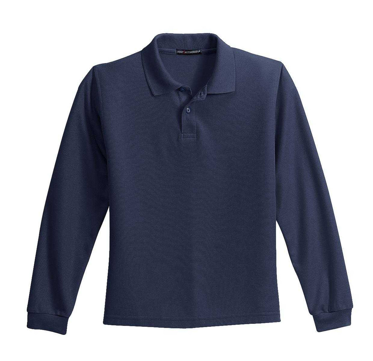 Port Authority Y500LS Youth Long Sleeve Silk Touch Polo - Navy - HIT a Double - 5