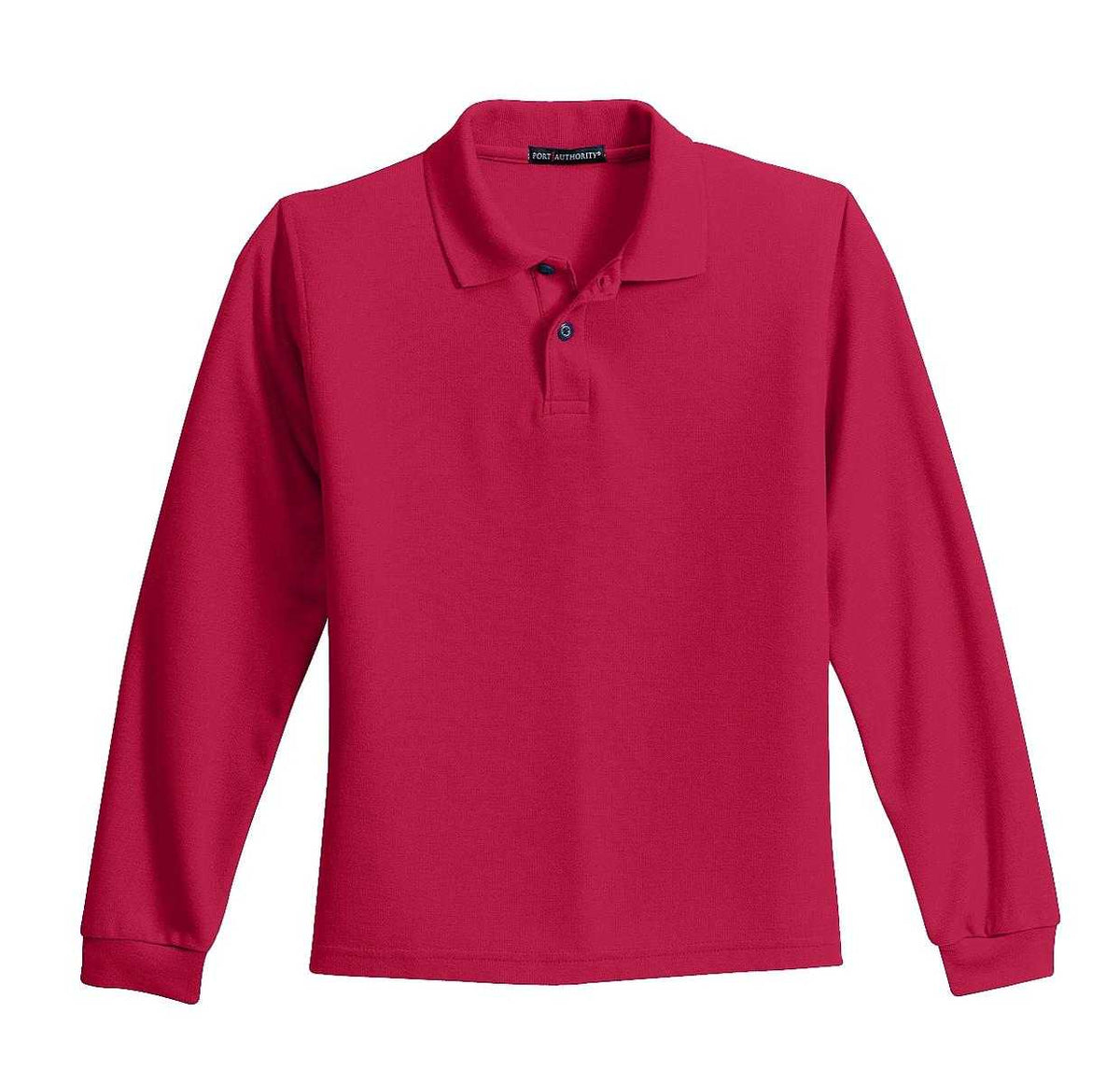 Port Authority Y500LS Youth Long Sleeve Silk Touch Polo - Red - HIT a Double - 5