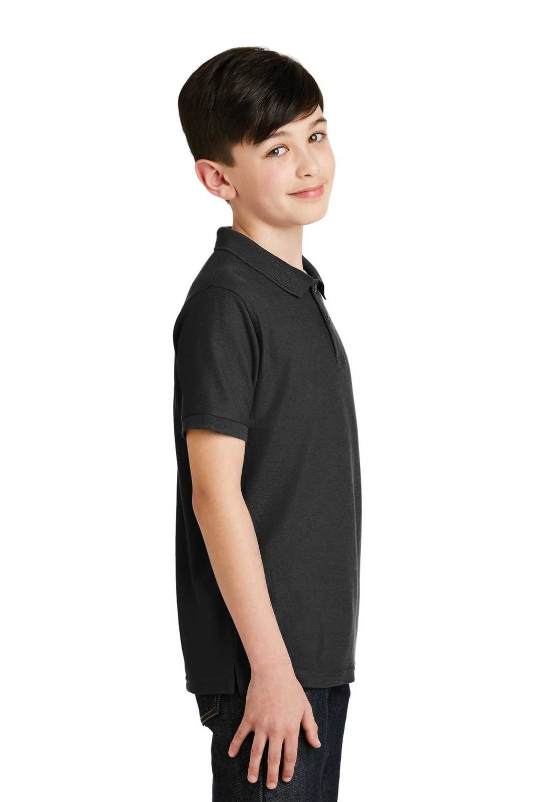 Port Authority Y500 Youth Silk Touch Polo - Black - HIT a Double - 3