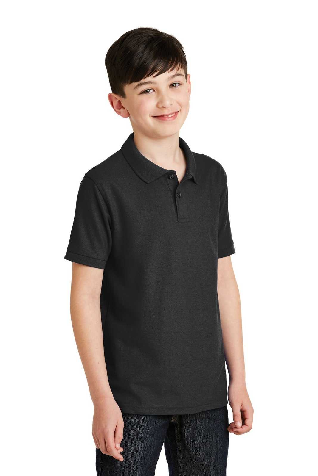 Port Authority Y500 Youth Silk Touch Polo - Black - HIT a Double - 4