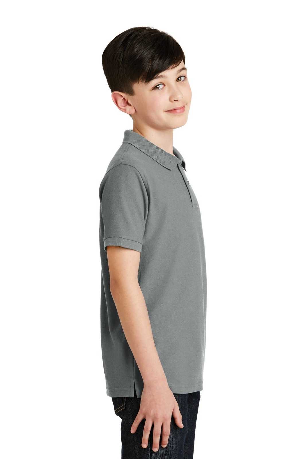 Port Authority Y500 Youth Silk Touch Polo - Cool Gray - HIT a Double - 3