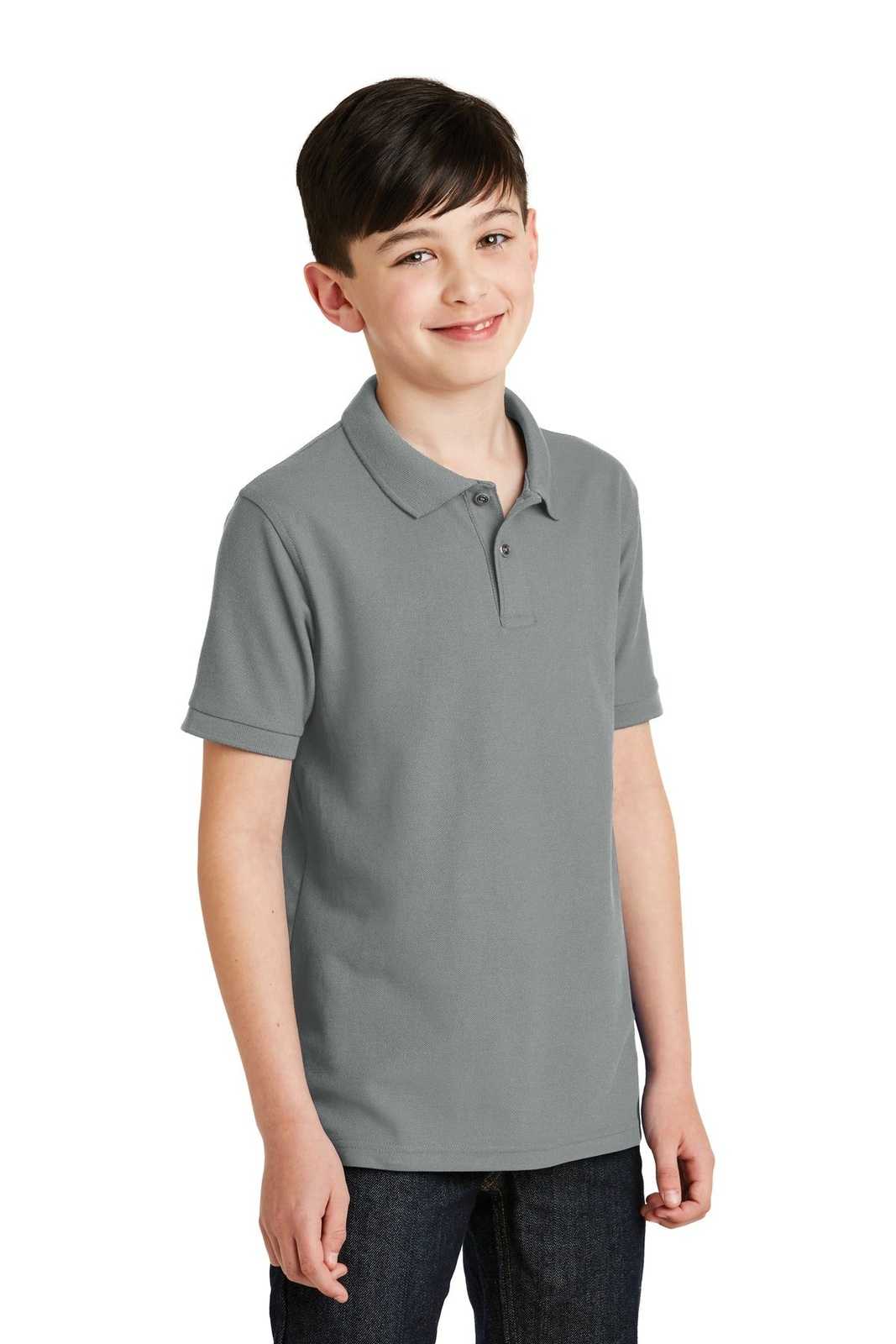 Port Authority Y500 Youth Silk Touch Polo - Cool Gray - HIT a Double - 4