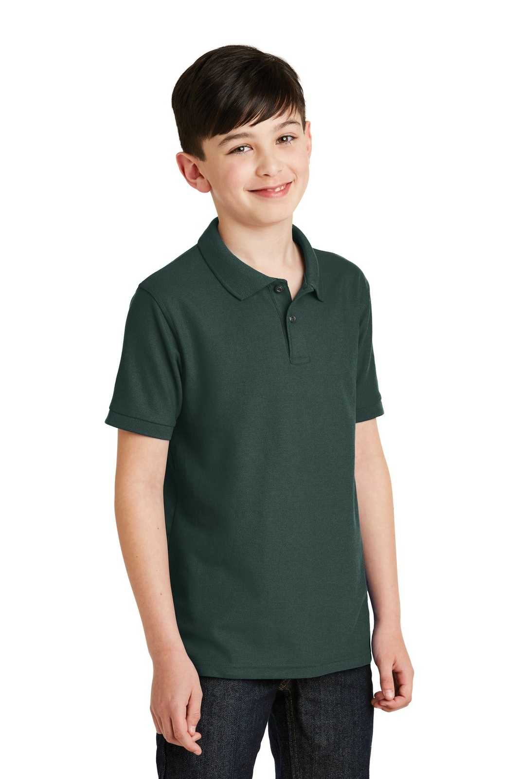Port Authority Y500 Youth Silk Touch Polo - Dark Green - HIT a Double - 4