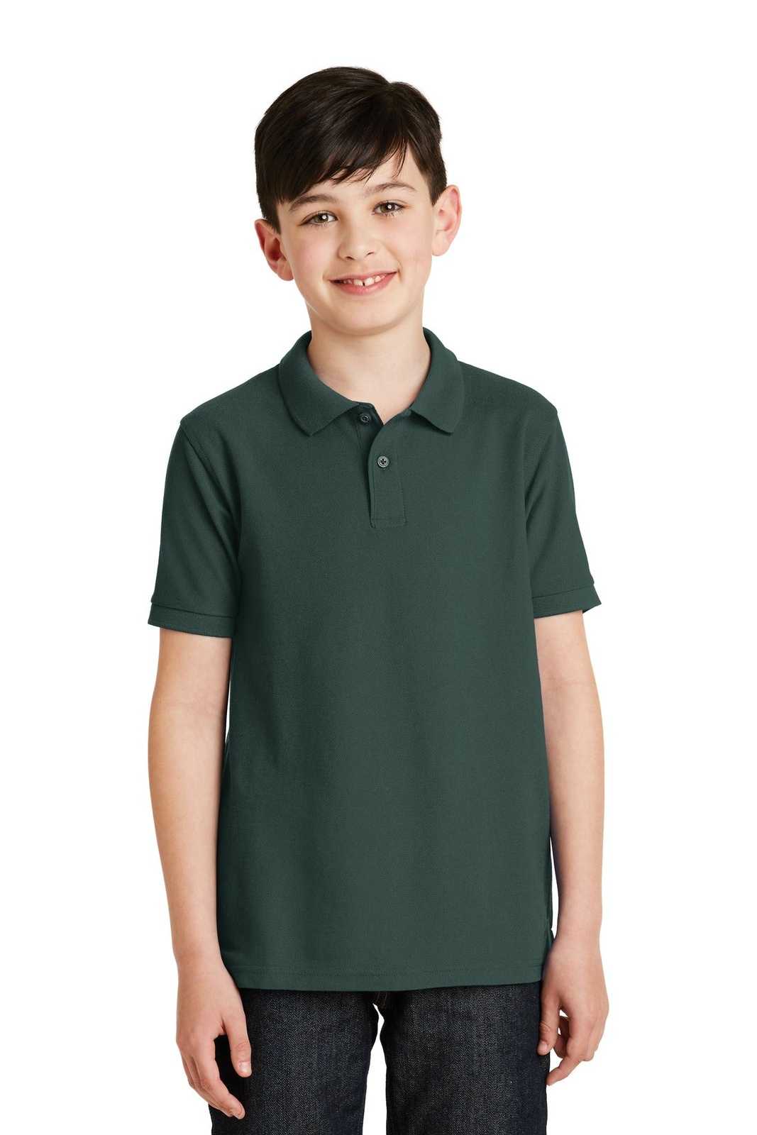 Port Authority Y500 Youth Silk Touch Polo - Dark Green - HIT a Double - 1