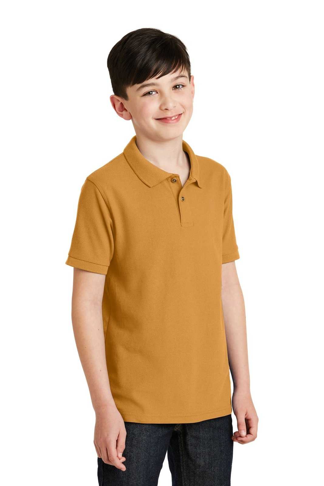 Port Authority Y500 Youth Silk Touch Polo - Gold - HIT a Double - 4