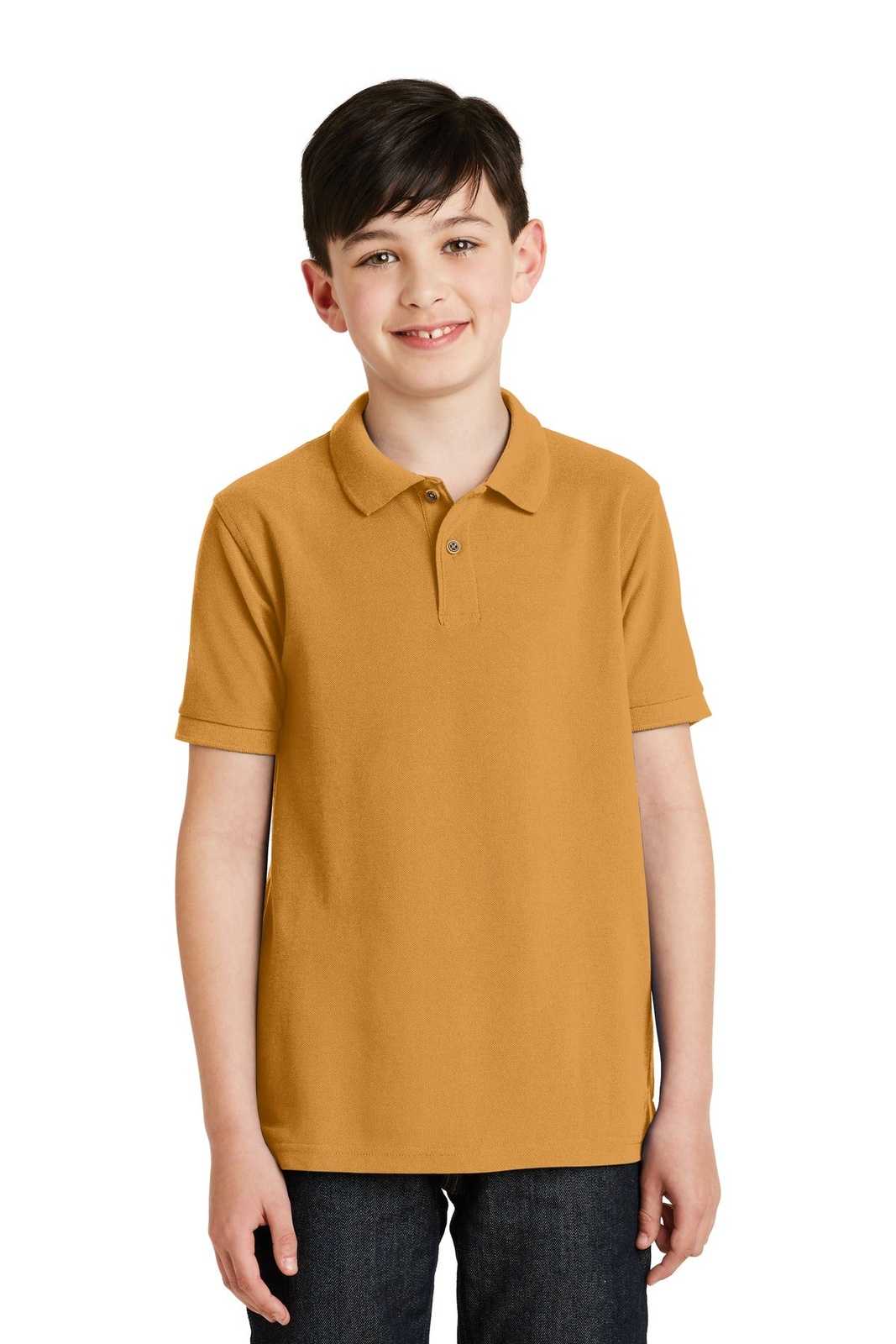 Port Authority Y500 Youth Silk Touch Polo - Gold - HIT a Double - 1