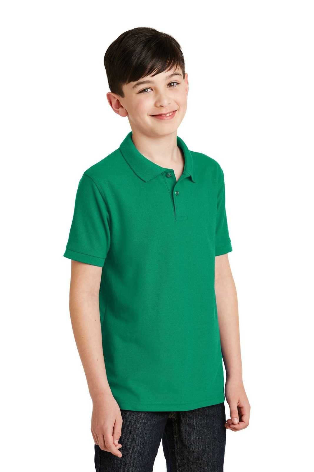 Port Authority Y500 Youth Silk Touch Polo - Kelly Green - HIT a Double - 4