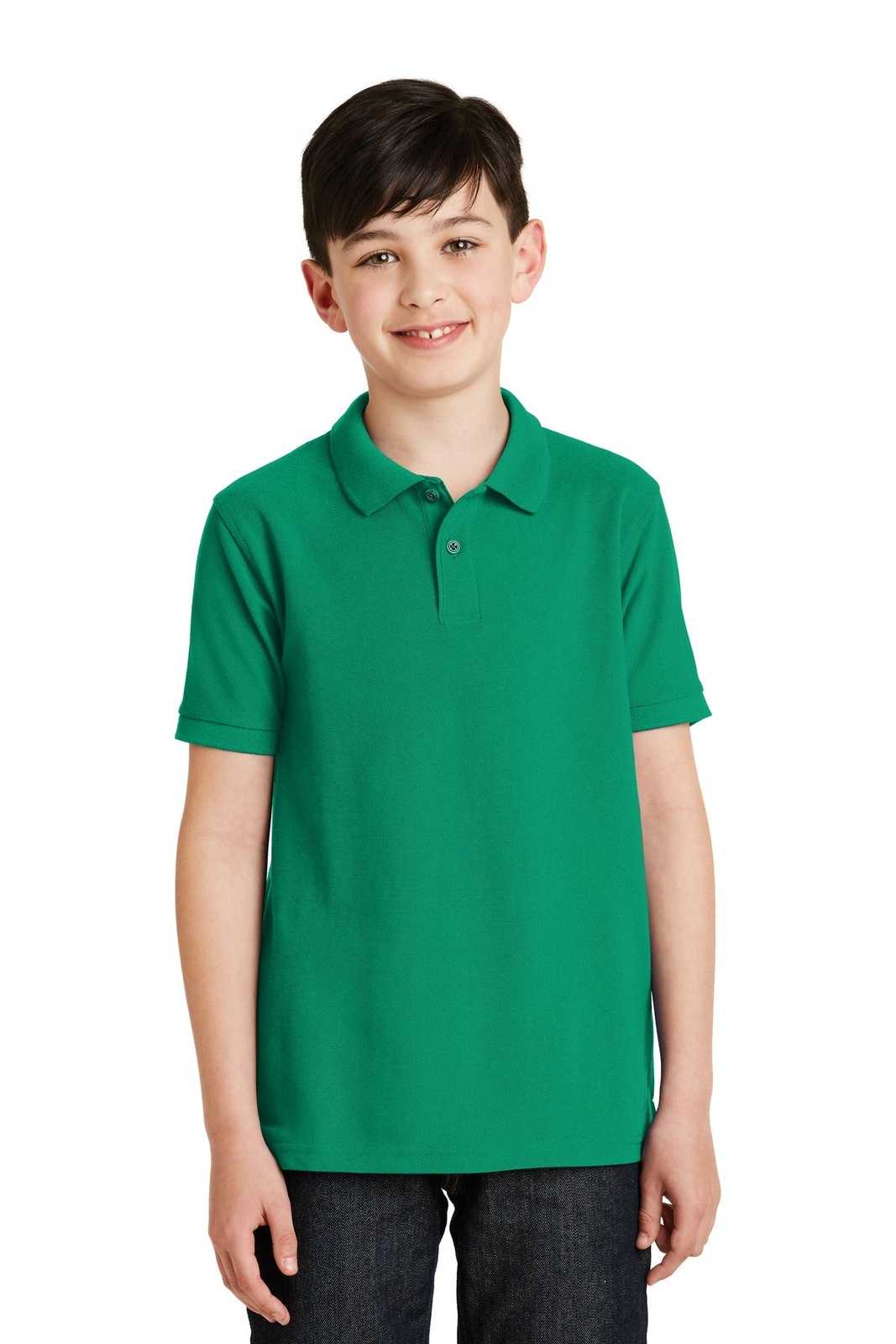 Port Authority Y500 Youth Silk Touch Polo - Kelly Green - HIT a Double - 1
