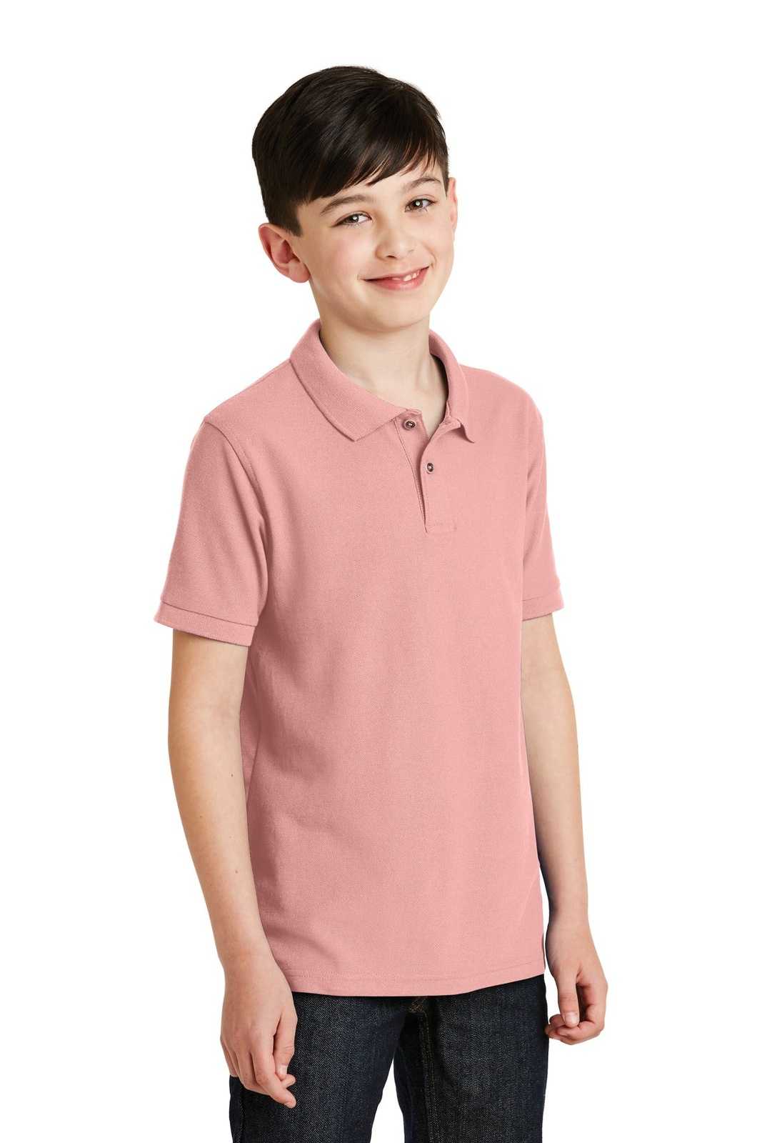 Port Authority Y500 Youth Silk Touch Polo - Light Pink - HIT a Double - 4