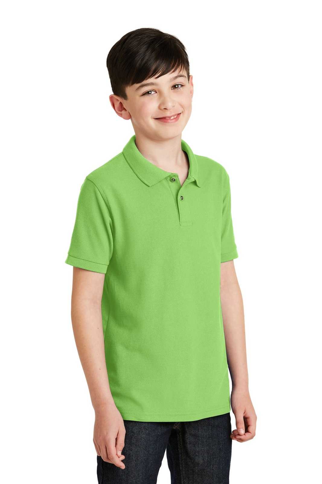 Port Authority Y500 Youth Silk Touch Polo - Lime - HIT a Double - 4