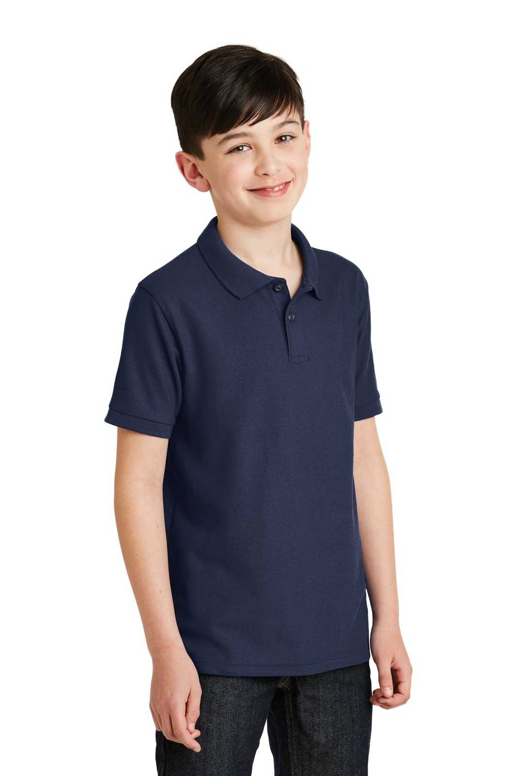 Port Authority Y500 Youth Silk Touch Polo - Navy - HIT a Double - 4