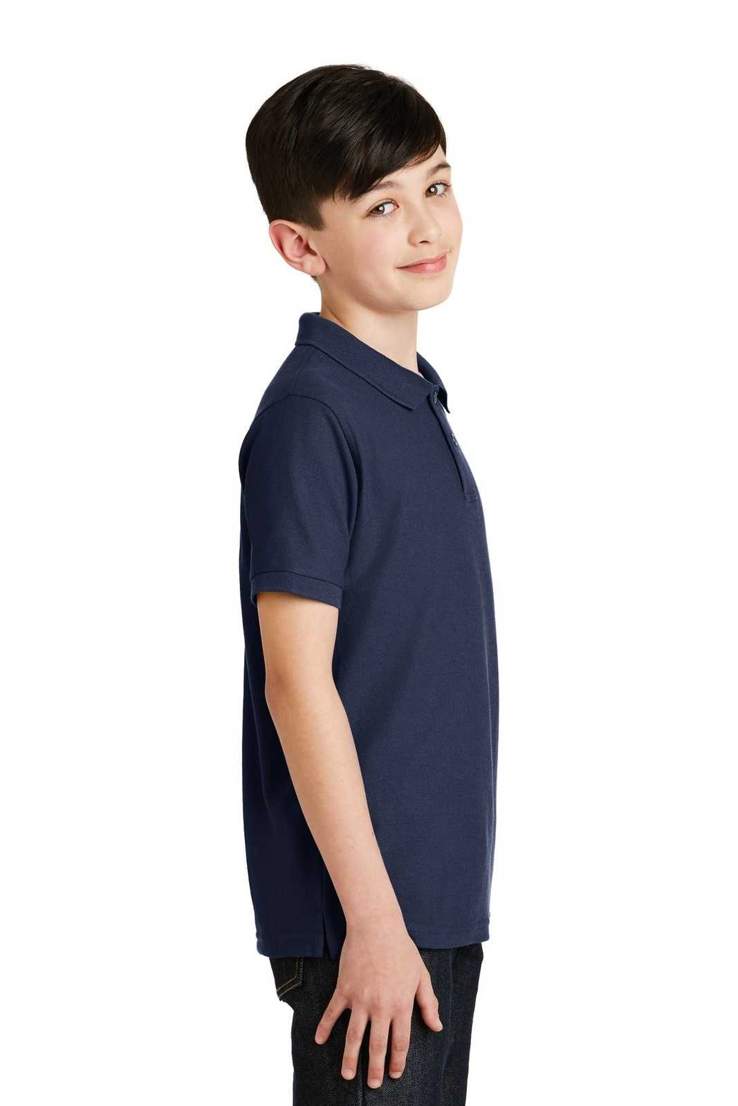 Port Authority Y500 Youth Silk Touch Polo - Navy - HIT a Double - 3