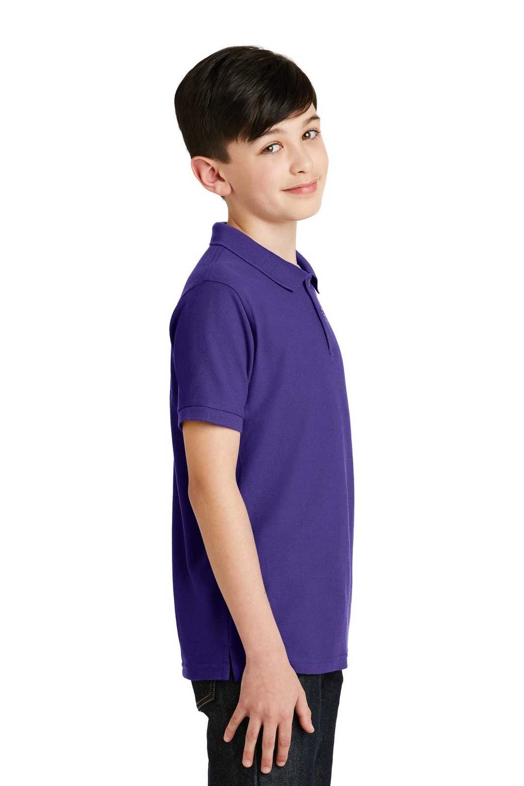 Port Authority Y500 Youth Silk Touch Polo - Purple - HIT a Double - 3