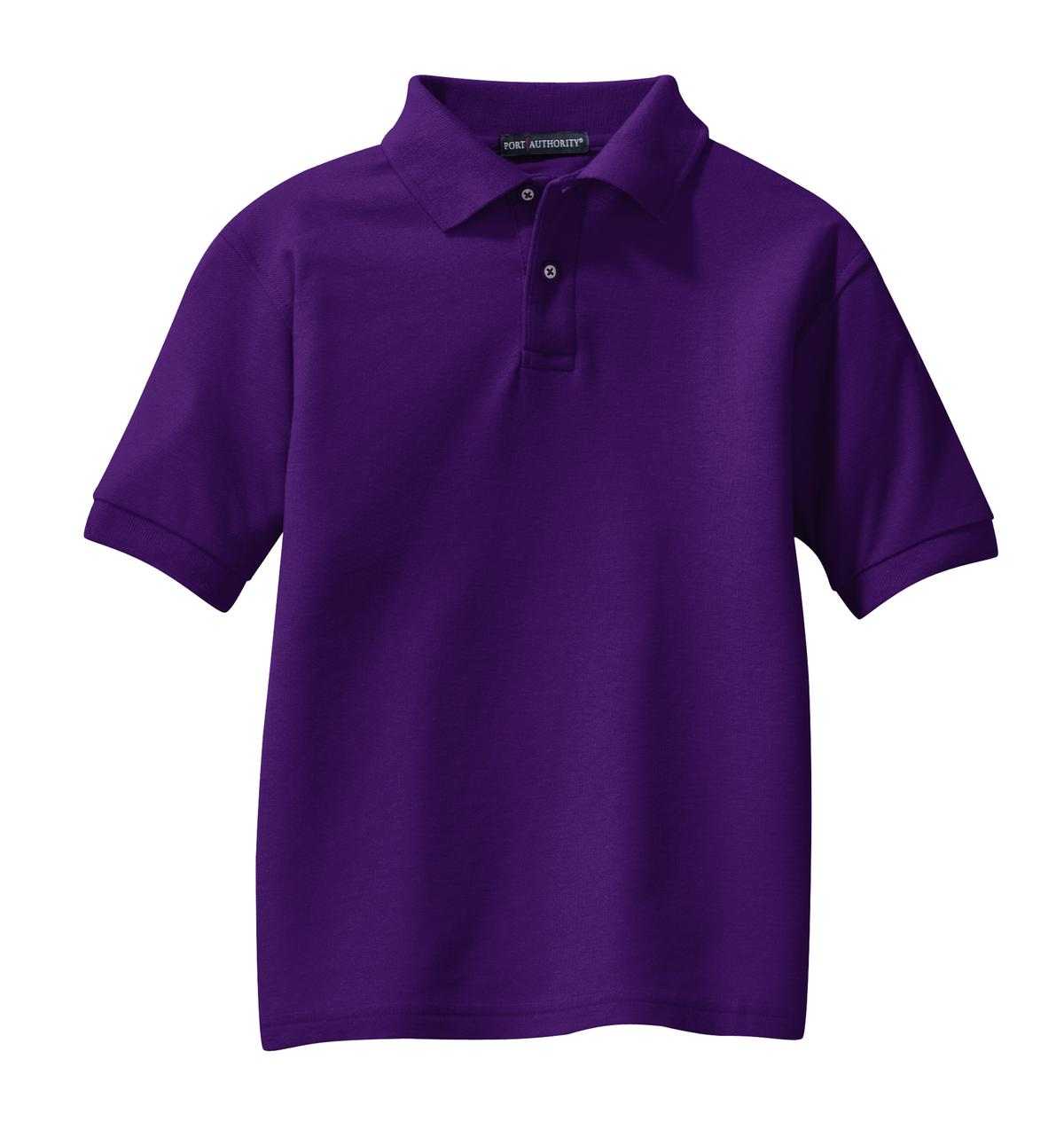Port Authority Y500 Youth Silk Touch Polo - Purple - HIT a Double - 5
