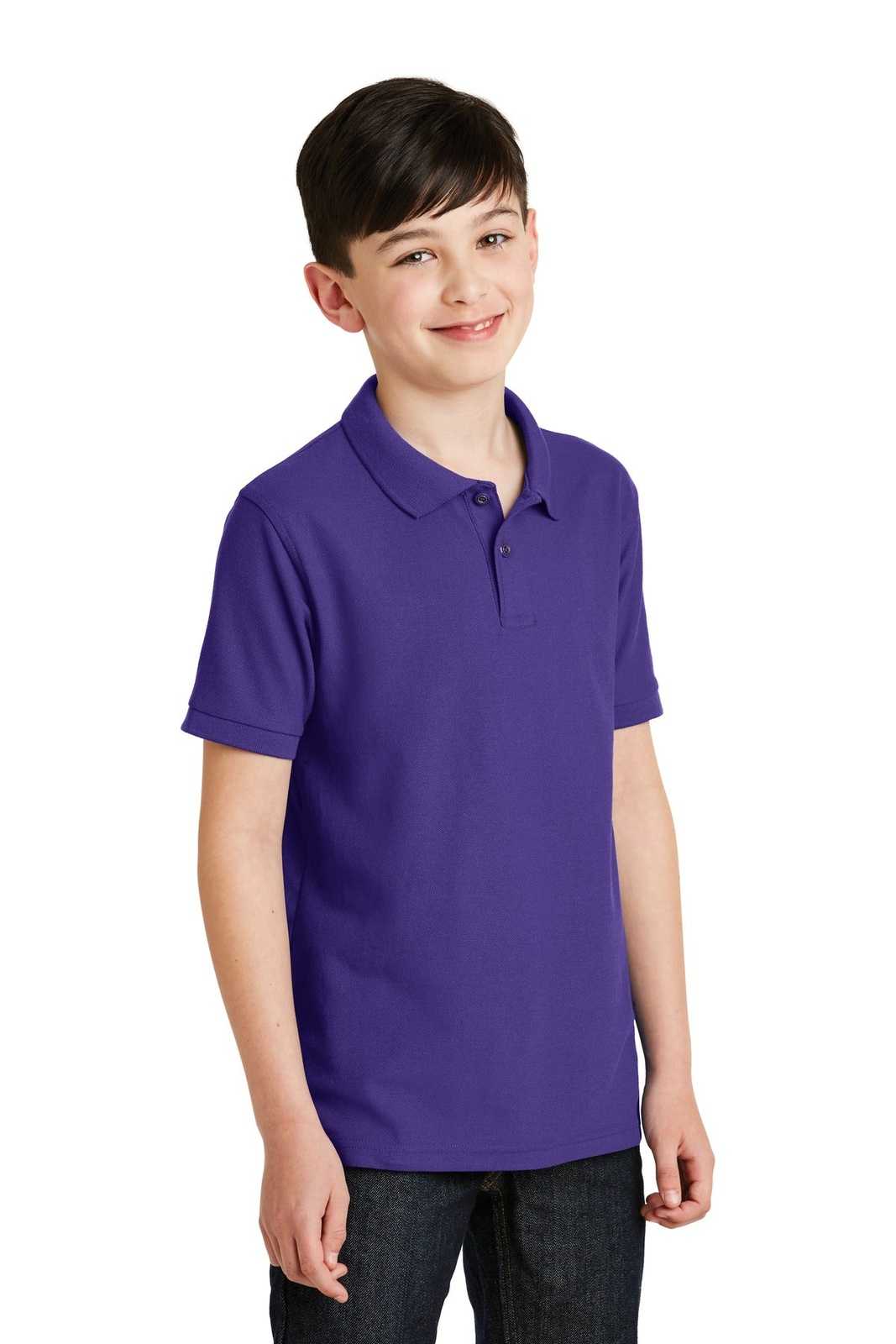 Port Authority Y500 Youth Silk Touch Polo - Purple - HIT a Double - 4