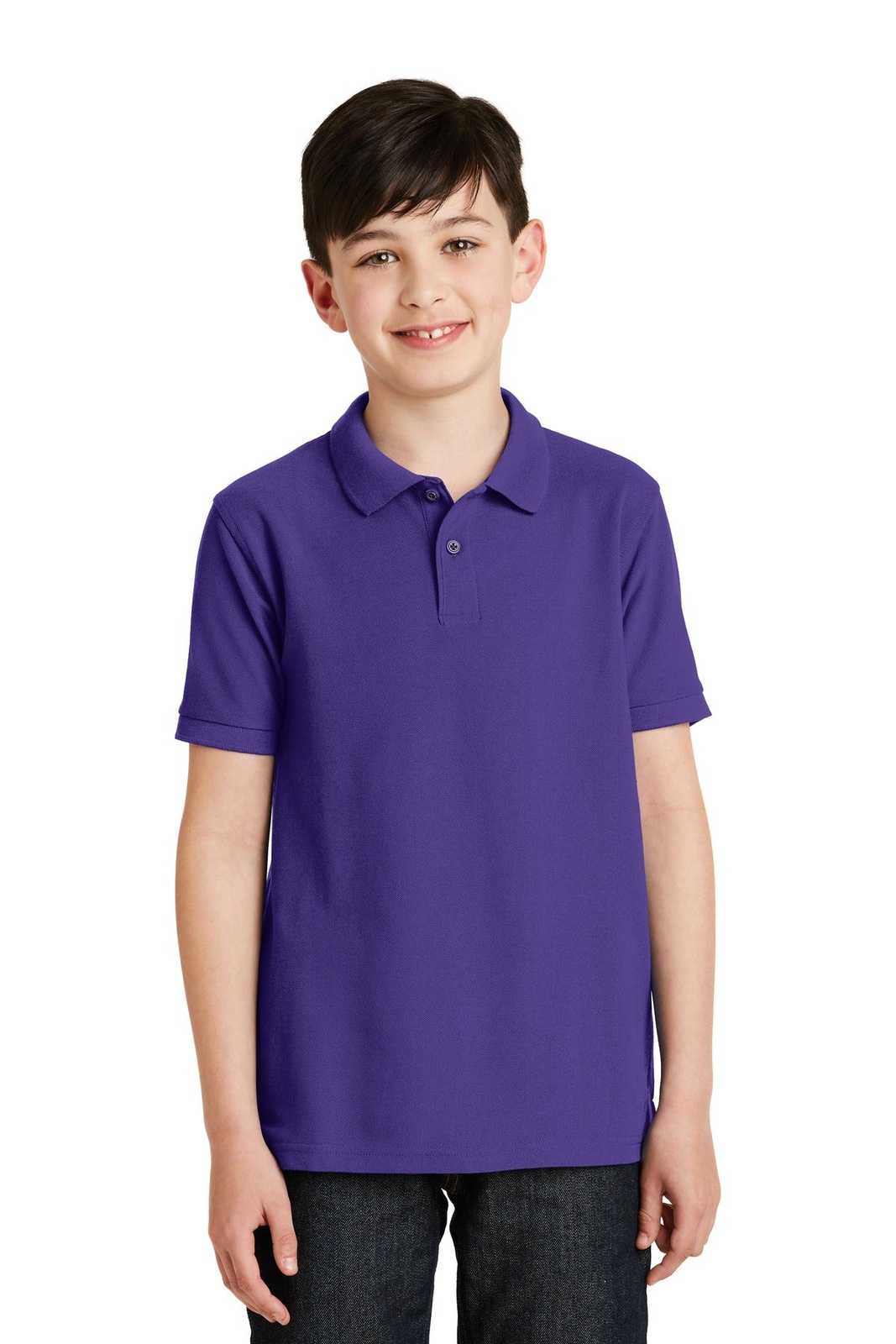 Port Authority Y500 Youth Silk Touch Polo - Purple - HIT a Double - 1