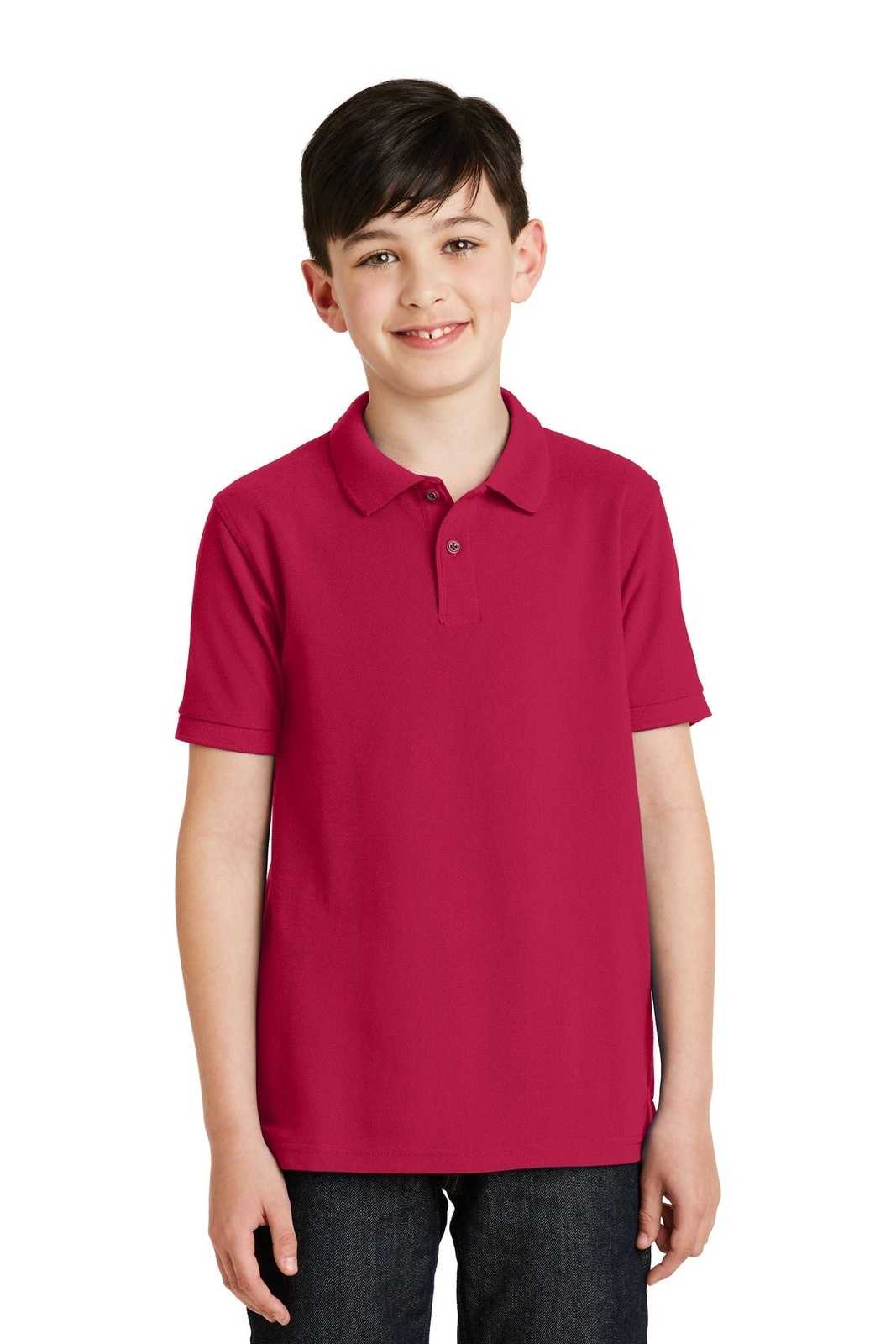 Port Authority Y500 Youth Silk Touch Polo - Red - HIT a Double - 1