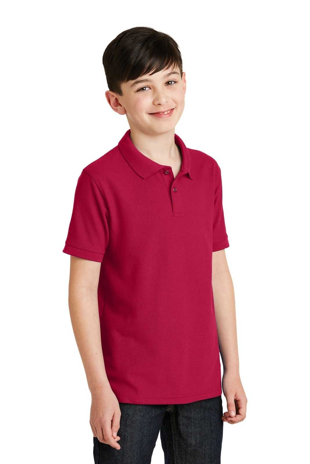 Port Authority Y500 Youth Silk Touch Polo - Red - HIT a Double - 4
