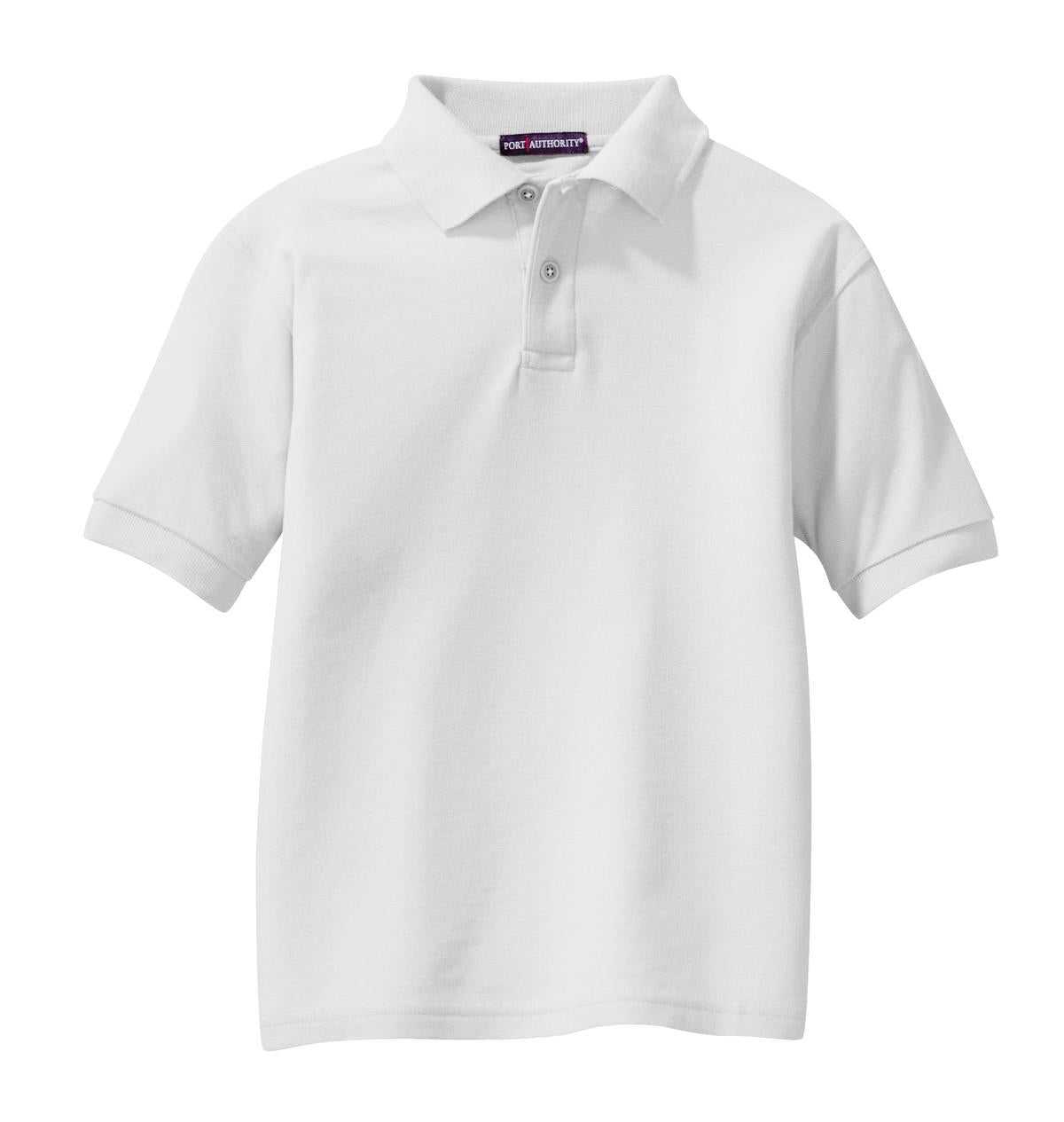 Port Authority Y500 Youth Silk Touch Polo - White - HIT a Double - 5