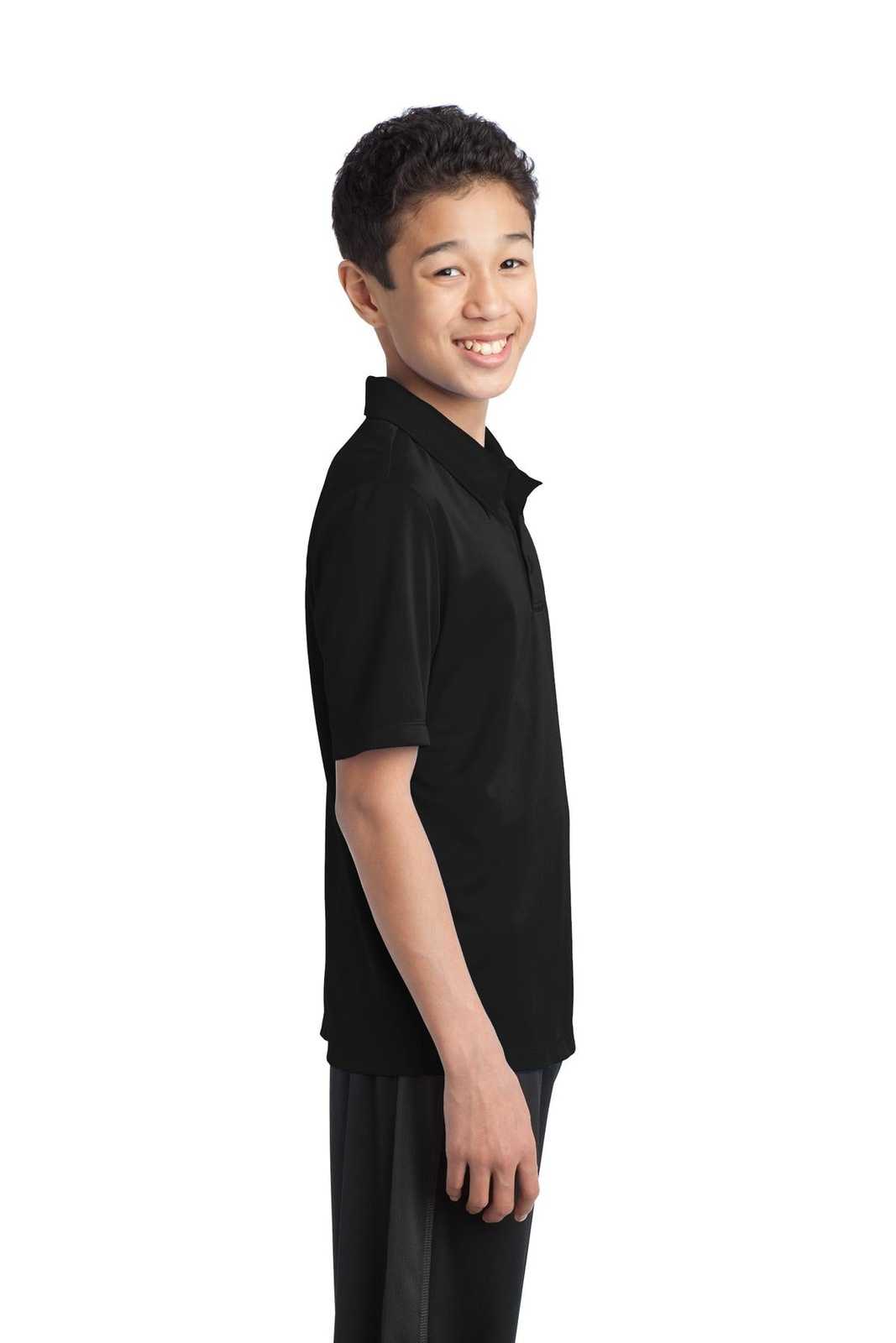 Port Authority Y540 Youth Silk Touch Performance Polo - Black - HIT a Double - 3
