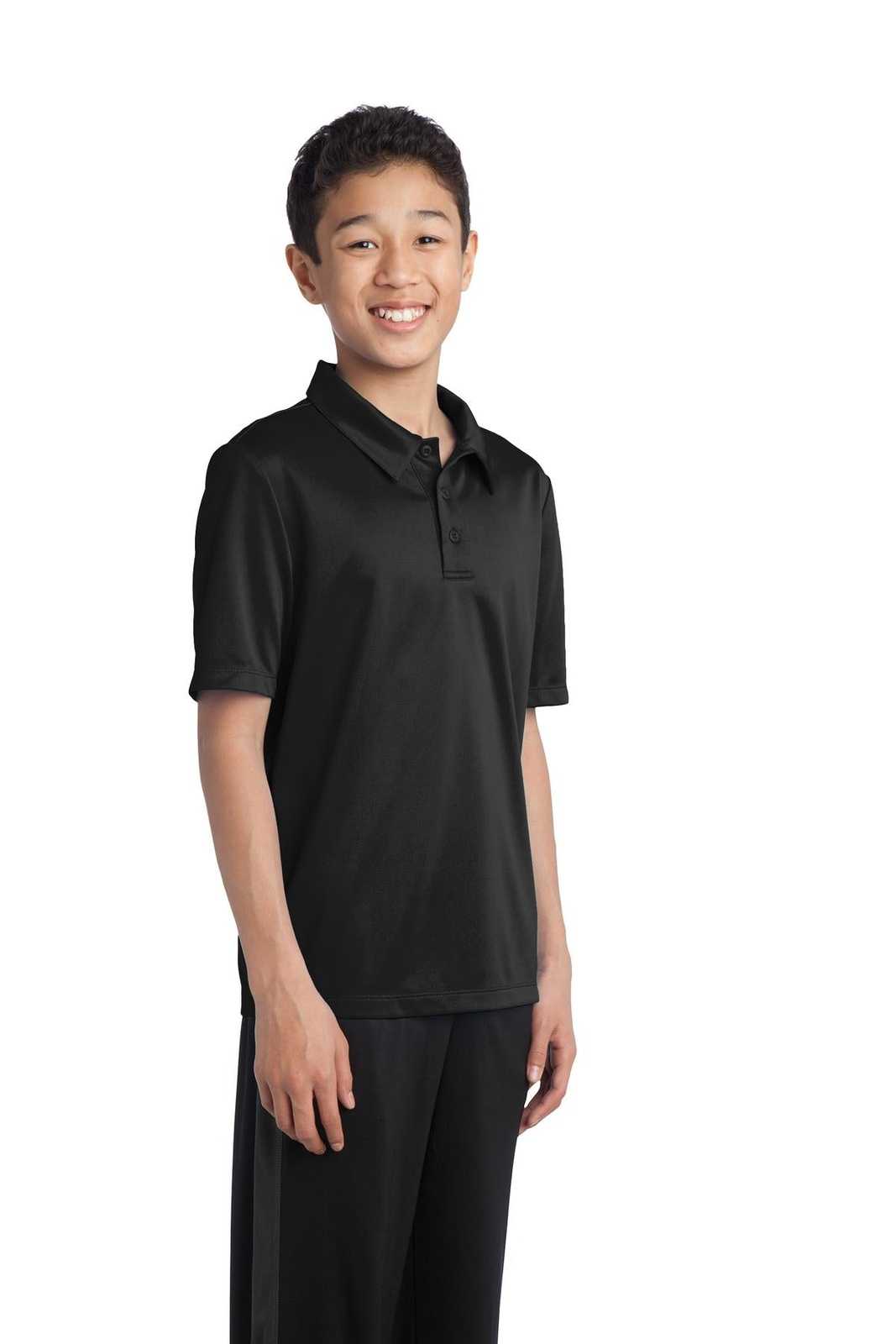 Port Authority Y540 Youth Silk Touch Performance Polo - Black - HIT a Double - 4