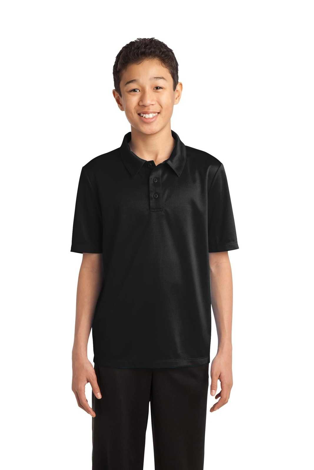 Port Authority Y540 Youth Silk Touch Performance Polo - Black - HIT a Double - 1