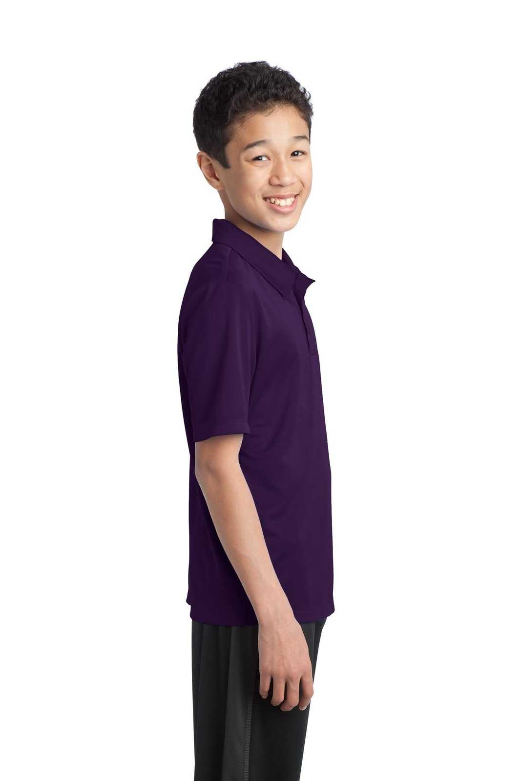 Port Authority Y540 Youth Silk Touch Performance Polo - Bright Purple - HIT a Double - 3