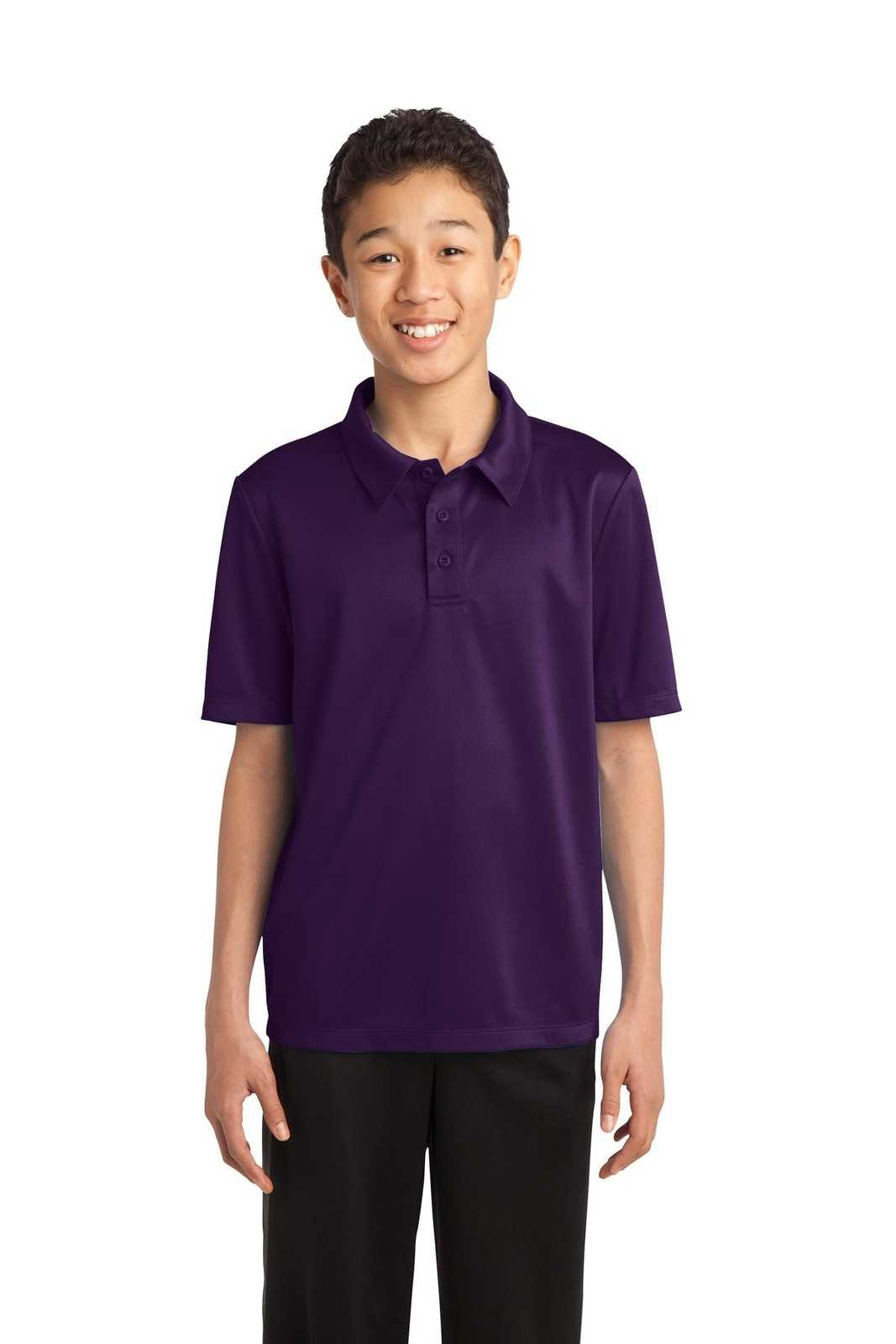 Port Authority Y540 Youth Silk Touch Performance Polo - Bright Purple - HIT a Double - 1