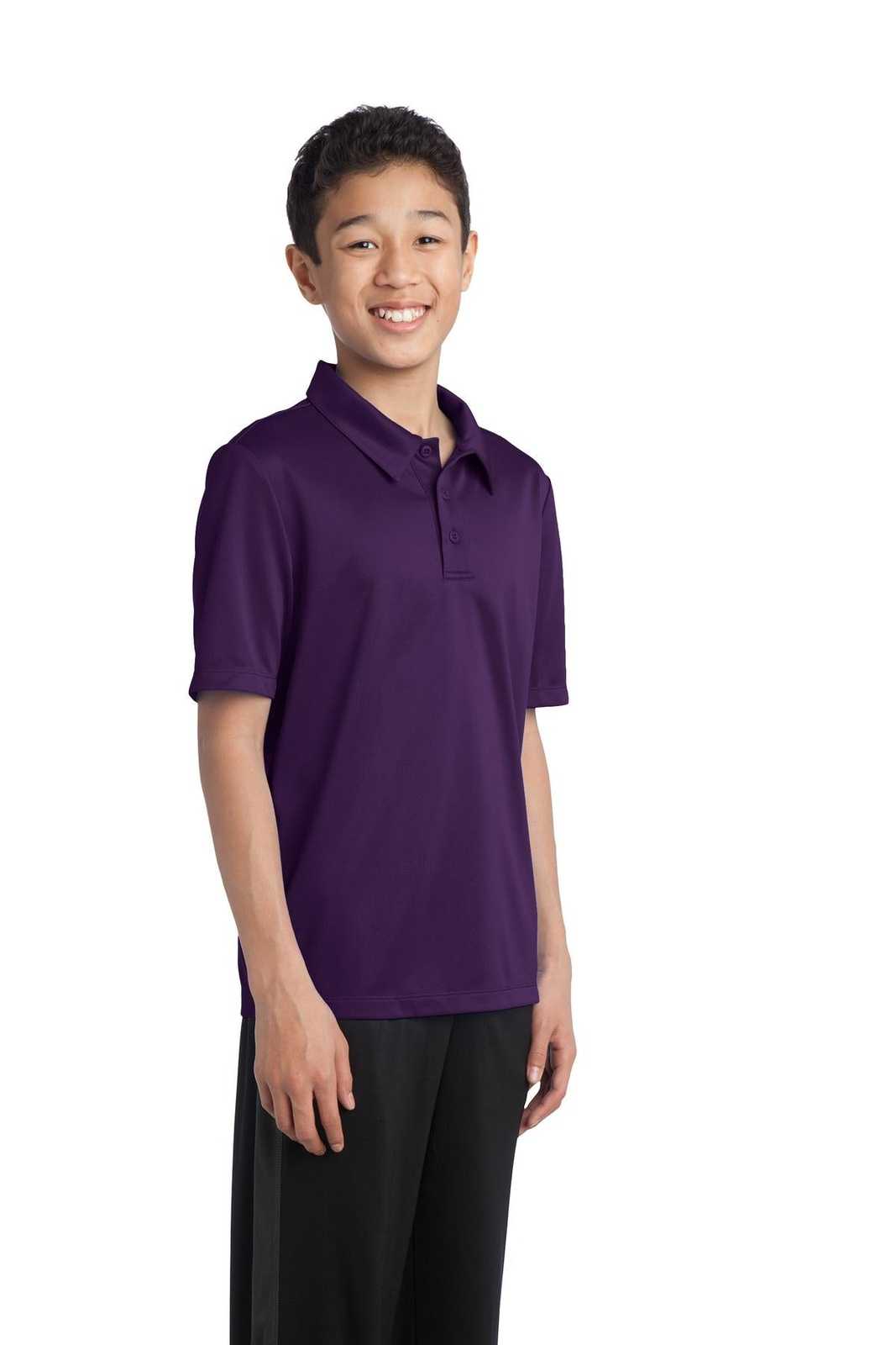 Port Authority Y540 Youth Silk Touch Performance Polo - Bright Purple - HIT a Double - 4