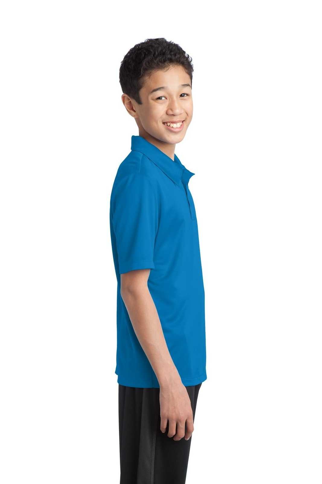 Port Authority Y540 Youth Silk Touch Performance Polo - Brilliant Blue - HIT a Double - 3