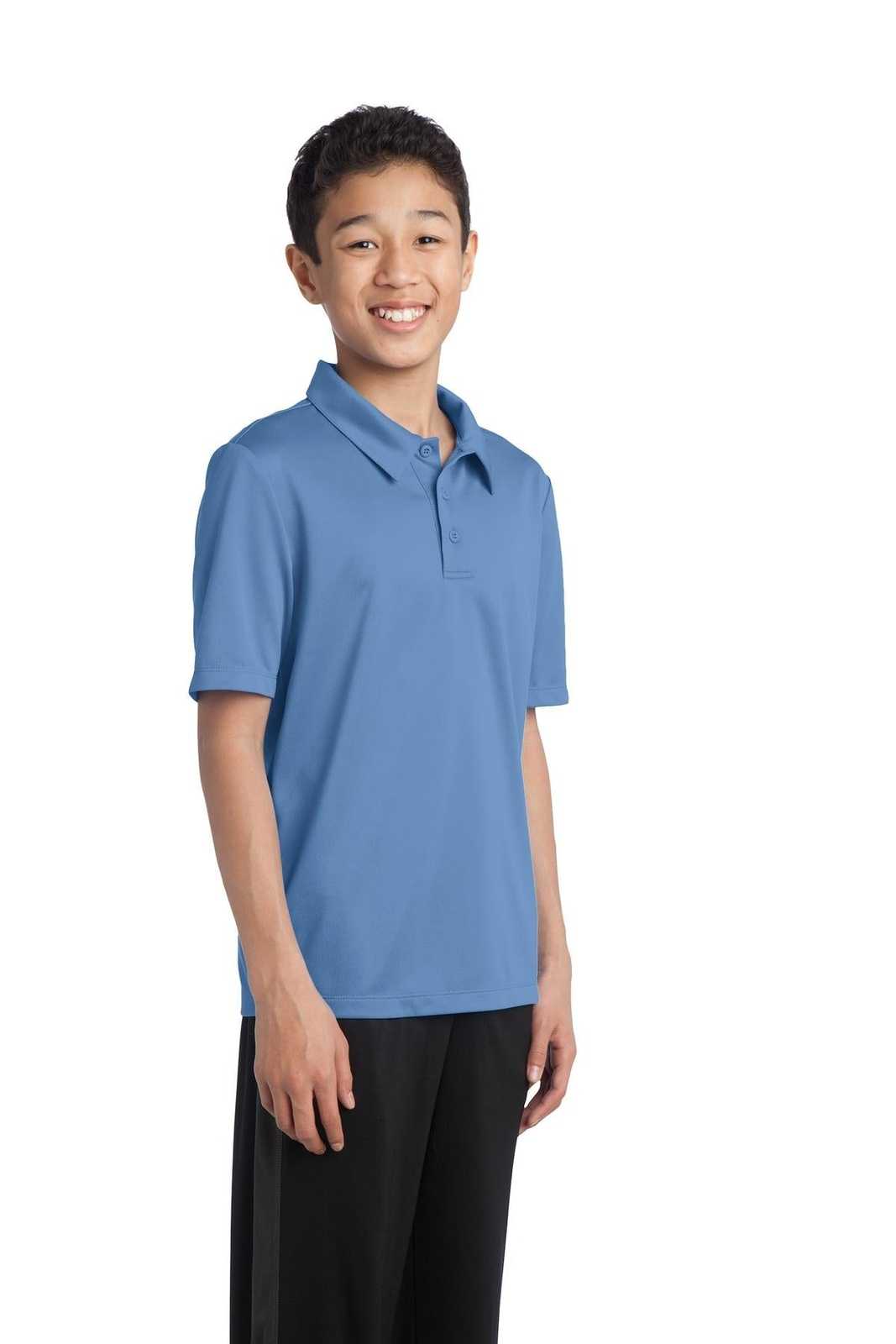 Port Authority Y540 Youth Silk Touch Performance Polo - Carolina Blue - HIT a Double - 4