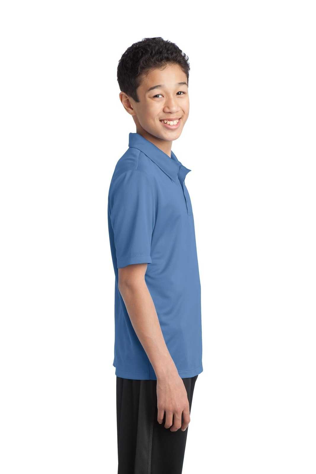 Port Authority Y540 Youth Silk Touch Performance Polo - Carolina Blue - HIT a Double - 3