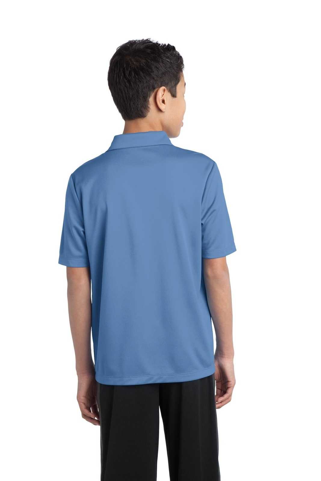 Port Authority Y540 Youth Silk Touch Performance Polo - Carolina Blue - HIT a Double - 2