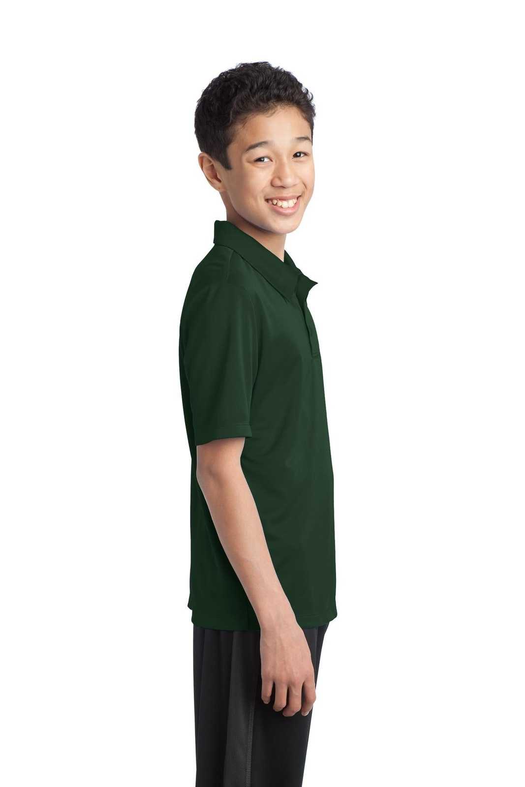 Port Authority Y540 Youth Silk Touch Performance Polo - Dark Green - HIT a Double - 3