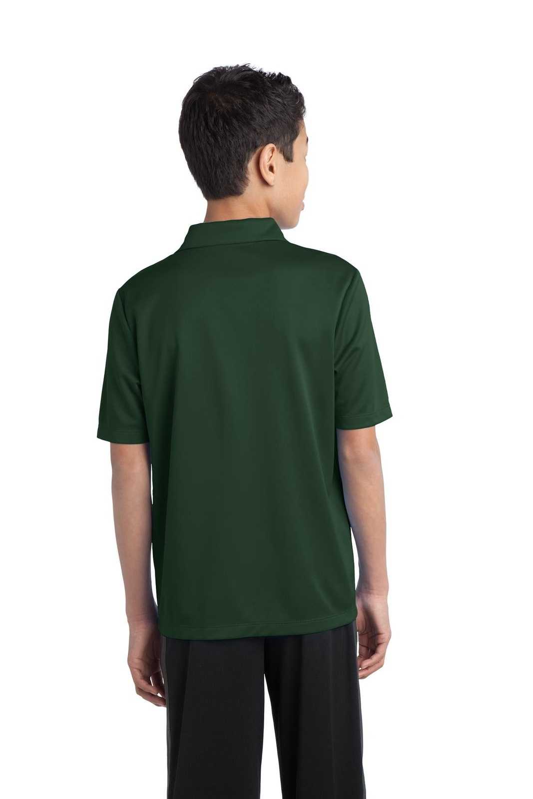 Port Authority Y540 Youth Silk Touch Performance Polo - Dark Green - HIT a Double - 2