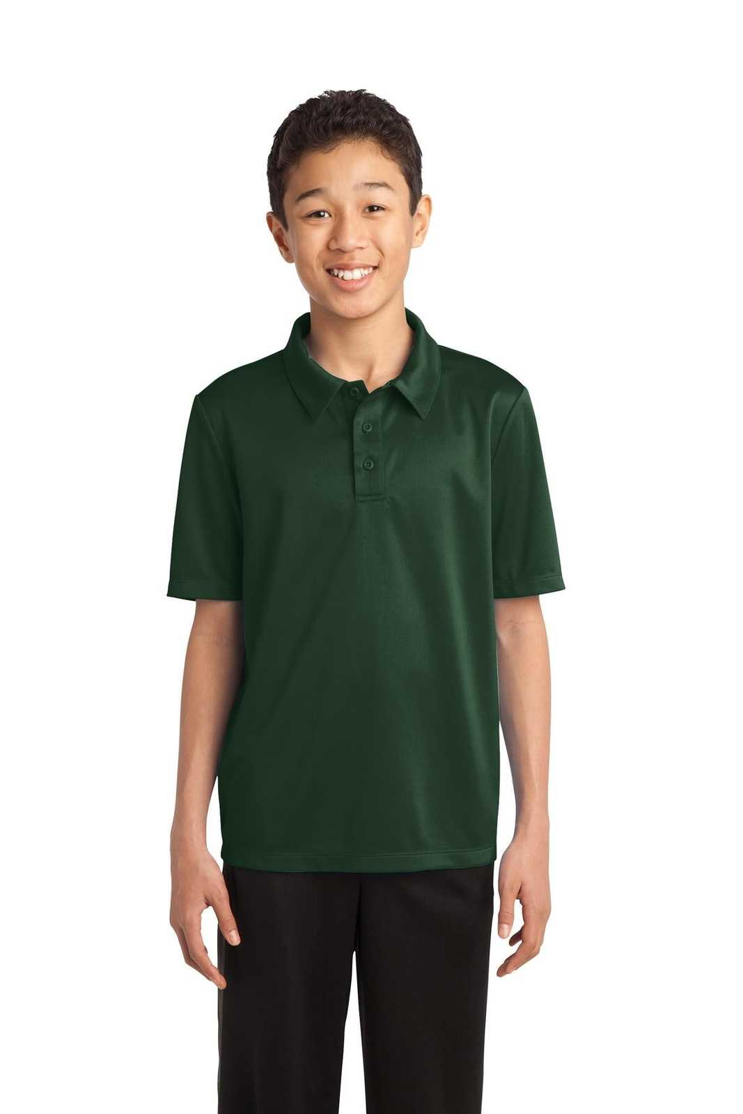 Port Authority Y540 Youth Silk Touch Performance Polo - Dark Green - HIT a Double - 1