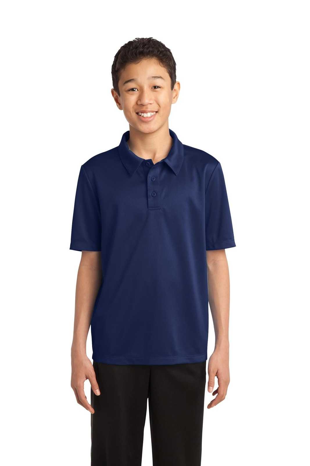 Port Authority Y540 Youth Silk Touch Performance Polo - Navy - HIT a Double - 1
